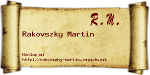 Rakovszky Martin névjegykártya